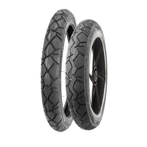 Par de Pneus Biz Pop 80/100-14 + 60/100-17 Cinborg Parrudo