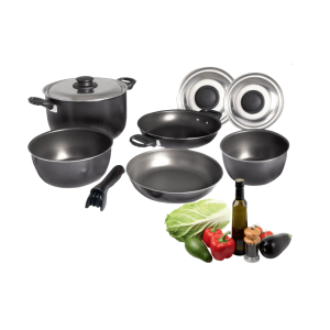 Trem de Cozinha Cinza Escuro 9peças