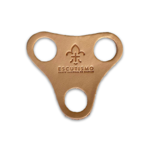 Anilha Couro Triangular Flor de Lis