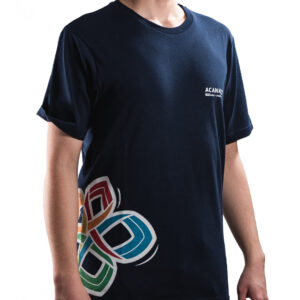 T-shirt Azul Logo cor lado 24Acanac