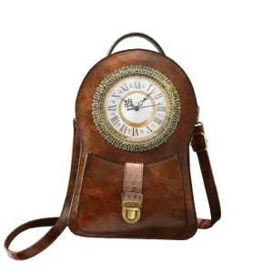 Mochila com Relógio Feminina Vintage