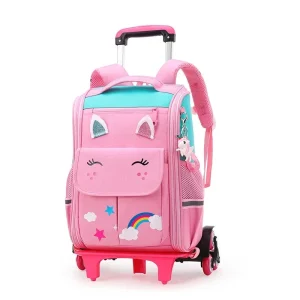 Mochila com Rodinhas Unicórnio Escolar