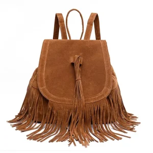 Pequena Mochila com Franja Feminina