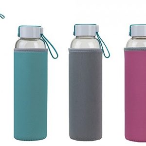 Garrafa de Vidro Eco com Capa Neoprene | 3 Cores